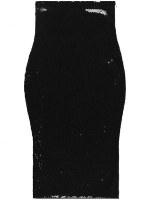 Midi φούστα με παγιέτες Alexandre Vauthier μαύρο