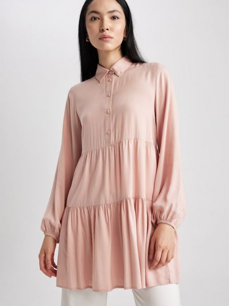 Блузка на пуговицах Defacto розовая