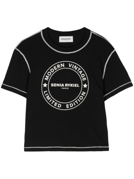 Kokvilnas t-krekls ar apdruku Sonia Rykiel