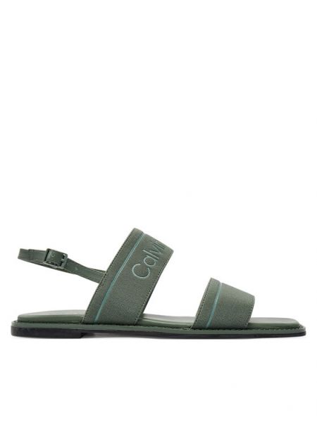 Sandály bez podpatku Calvin Klein zelené