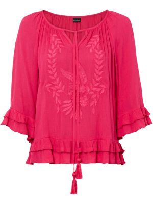 Туника-блузка с вышивкой Bodyflirt розовая