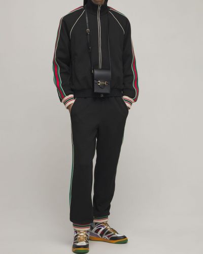 Joggers in jersey in tessuto jacquard Gucci nero