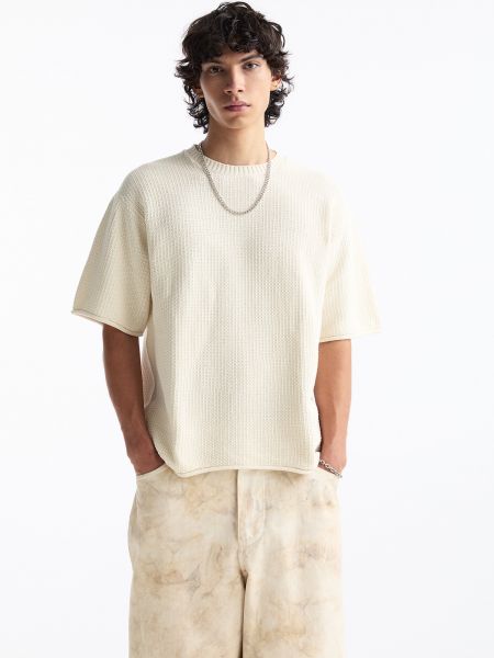 Пуловер Pull&bear бяло
