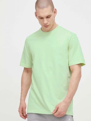 Памучна тениска с дълъг ръкав Adidas зелено