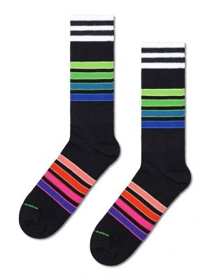 Nogavice s črtami Happy Socks črna