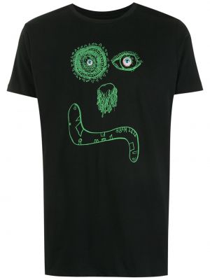Camiseta con estampado con estampado abstracto Amir Slama negro