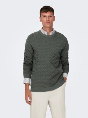 Пуловер Only & Sons сиво