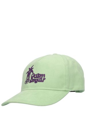 Памучна шапка с козирки Palm Angels зелено