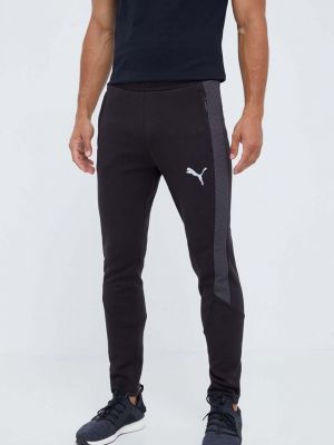 Spodnie sportowe z nadrukiem Puma czarne