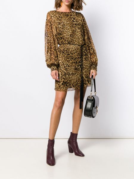 Vestido leopardo Nili Lotan marrón
