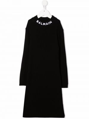 Ull dress for jenter Balmain Kids svart