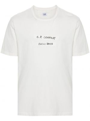 Βαμβακερή μπλούζα C.p. Company λευκό
