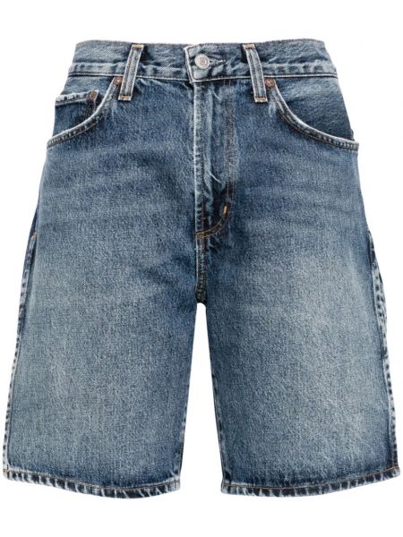 Bombažne kratke jeans hlače Agolde modra