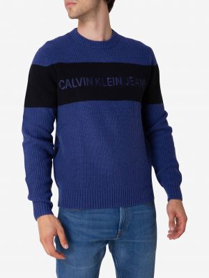 Vlnený sveter Calvin Klein modrá