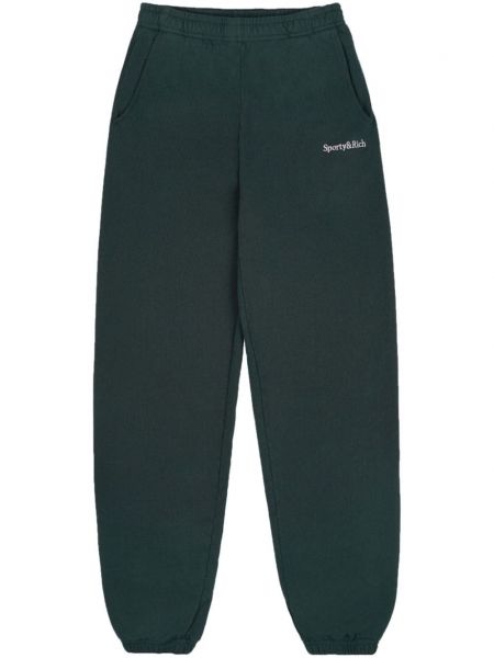Bavlnené teplákové nohavice Sporty & Rich zelená