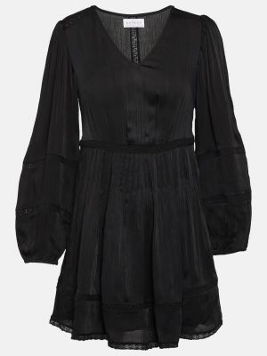 Кружевное бархатное платье мини Velvet черное