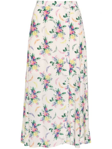 Midi suknja s cvjetnim printom s printom Zadig&voltaire bijela