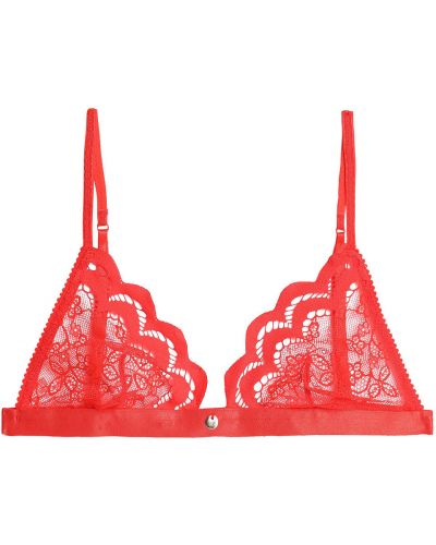 Мереживний з трикутними чашками бюстгальтер на шнурівці Heidi Klum Intimates, червоний