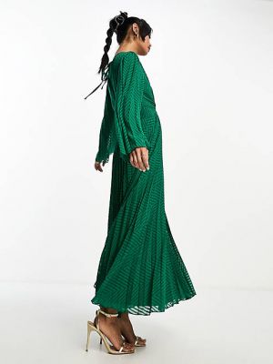Шифоновое платье миди с принтом Asos зеленое