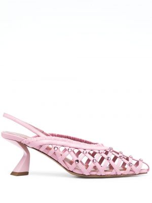 Полуотворени обувки с кристали Nensi Dojaka розово