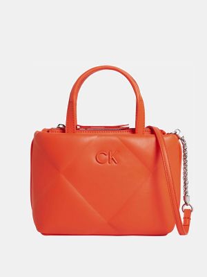 Bolso shopper con cremallera acolchada Calvin Klein naranja