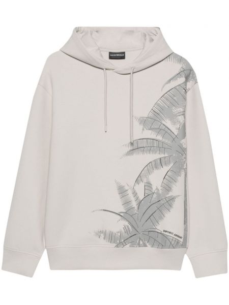 Hoodie à imprimé Emporio Armani gris