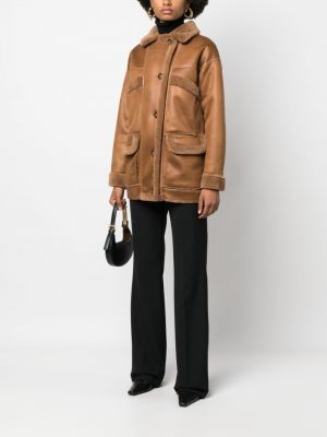 Péřový kabát s knoflíky Urbancode hnědý