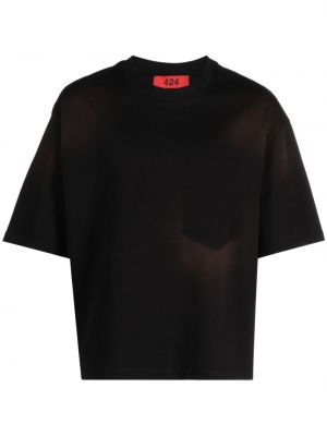 T-shirt sfumato con scollo tondo 424 nero