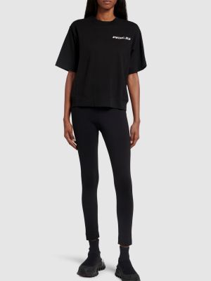 Bavlněné tričko Moncler Grenoble černé