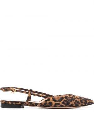 Sandali s potiskom z leopardjim vzorcem Gianvito Rossi rjava