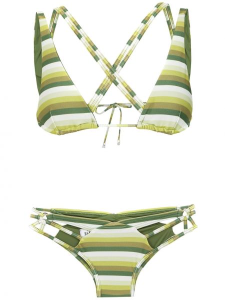Gestreifter bikini Amir Slama grün