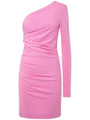 Mini haljina od jersey s draperijom Dsquared2 ružičasta