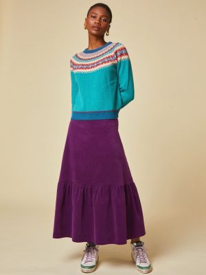 Вельветовая юбка миди Aspiga фиолетовая