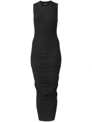 Вълнена миди рокля черно Marc Jacobs