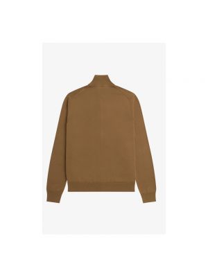 Sweter z wełny merino Fred Perry brązowy