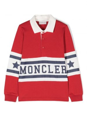 Polo con stampa Moncler Enfant rosso