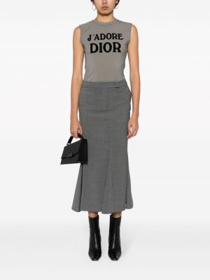 Houndstooth-mustriga topp Christian Dior