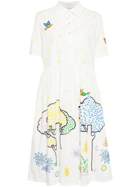 Pamučna haljina s printom Mira Mikati bijela