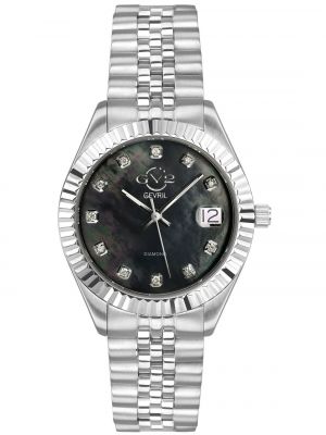 Женские часы Неаполь серебристого цвета из нержавеющей стали, швейцарские кварцевые часы-браслет, 34 мм Gevril