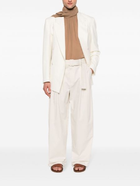 Plisseeritud sirged püksid Emporio Armani valge