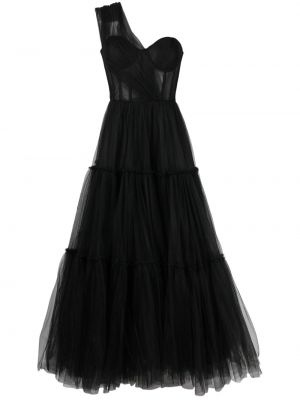 Sukienka wieczorowa z falbankami Ana Radu czarna