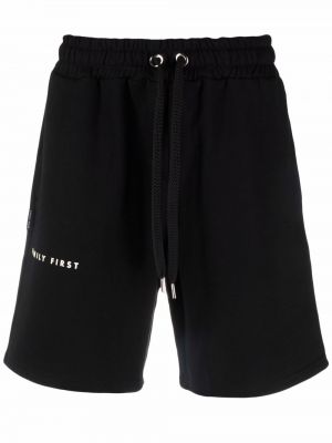 Trykt shorts Family First svart