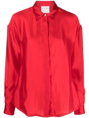 Hedvábná košile s dlouhými rukávy Forte Forte červená