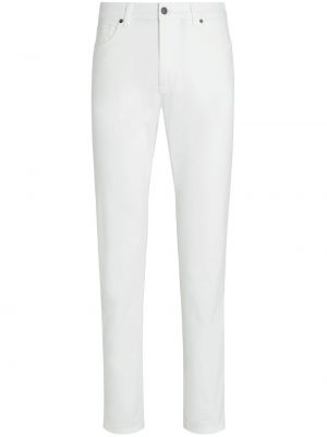 Bavlněné skinny džíny s kapsami Zegna bílé
