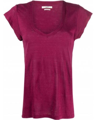 Camiseta con escote v Isabel Marant étoile rosa