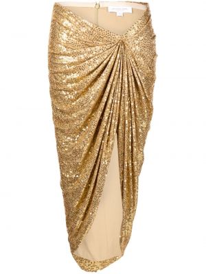 Spódnica z cekinami Michael Kors Collection złota