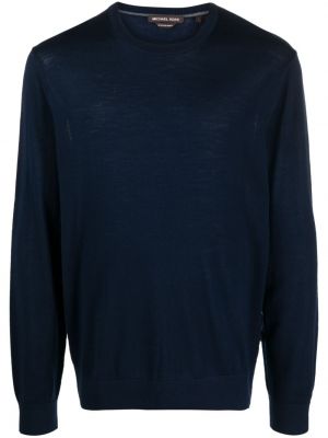 Volneni pulover iz merina z okroglim izrezom Michael Kors modra