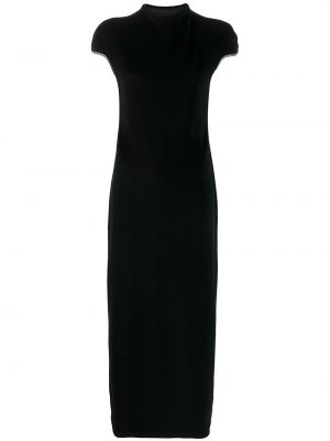 Vlněné dlouhé šaty na zip Yohji Yamamoto Pre-owned - černá