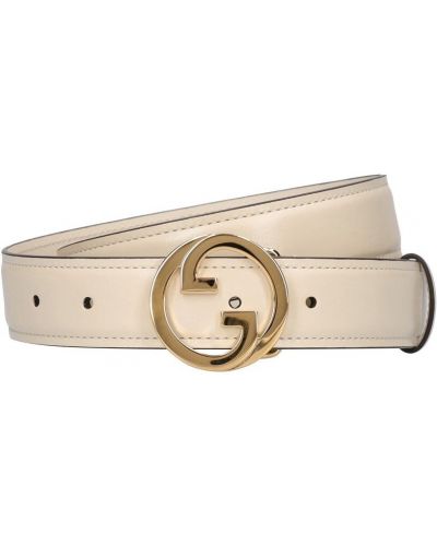 Cinturón de cuero Gucci blanco