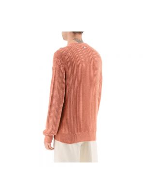 Sweter z okrągłym dekoltem Agnona różowy